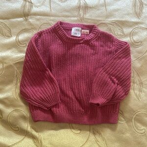 Hot pink knit sweater 12-18 months zara